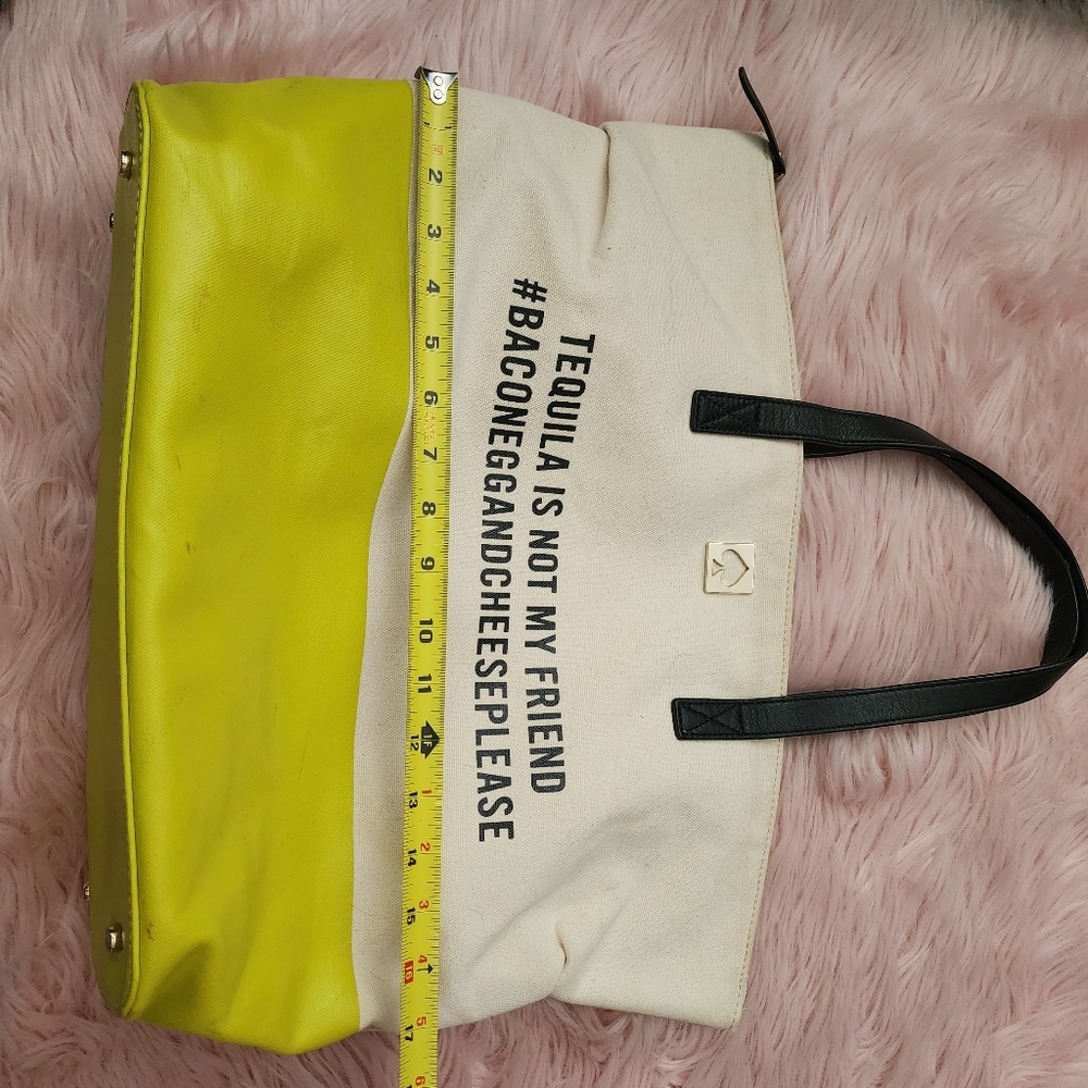 Kate Spade Tequila is not my friend zipper canvas tote - Picture 11 of 13
